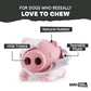 Barkbox Hambone Super Chewer Tough Dog Chew Toy for Aggressive Chewers, Plush Cover with Rubber Core - 2 Toys in 1 – Two Layer Treat Dispensing Dog