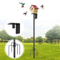Bird House Pole,74 Inch Heavy Duty Bird Feeder Pole Mount Kit for Outdoors, 5-Prong Base, Splicing Adjustable Feeding Stand Station for Birds Watching,Weather Station (Birds House Not Included)