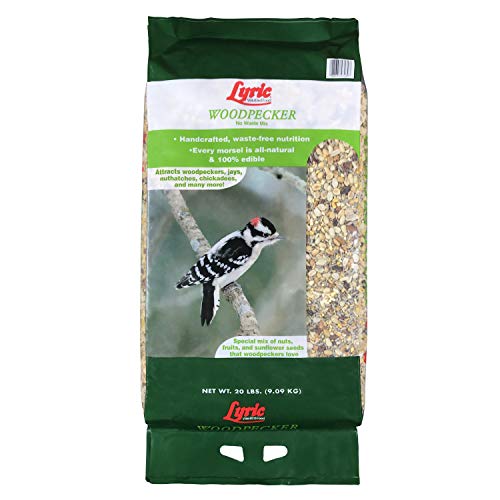 Lyric Woodpecker Wild Bird Seed for Outside Feeders, Shelled, No Waste Bird Seed with Nuts & Dried Fruit, 20 lb Bag
