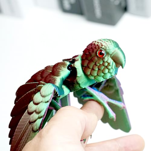 3D Printed Parrot Fidget Toys,Bird with Flexible Wing,Threedee Printing Animals Stuff,Home Office Decor Skeleton Dragon,Festival Gifts Action Figures,3-D Prints Little Live Pets (Colorful)
