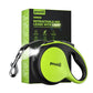 Retractable Dog Leash with Light, 16.4 ft Retractable Pet Leash with Anti-Slip Soft Grip, 360° Tangle-Free, One-Button Control, Reflective Leashes