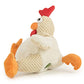 goDog Checkers Fat Rooster Squeaky Plush Dog Toy, Chew Guard Technology - White, Large