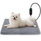 Cat Heating Pad, Waterproof Heated Cat Dog Bed with Adjustable Temperature & Timer, Electric Pet Mat for Indoor Cats Dogs, Chew Resistant Steel Cord（Small: 18"x16" Gray）