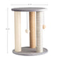 Cat Scratching Post - 3 Scratcher Posts with Carpeted Scratch Pad Base and Perch - Furniture Scratching Deterrent for Indoor Cats by PETMAKER (Gray)