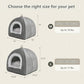 Cat Bed Cave-Cat Beds for Indoor Cats,Kittens and Small Pets,Soft and Warm Cats House Tent Bed,Foldable and Washable with Removable Cushioned and Anti Slip Bottom,Grey 15inches
