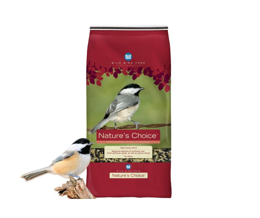 Blue Seal Nature's Choice Wild Bird Seed | High Energy Mix, No Filler | Sunflower and White Safflower Seeds | Attracts Variety of Wild Outside Birds | Shell-Free Mix | Made in USA | 8 Pound Bag