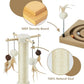 PEEKAB Cat Scratching Post Sisal Scratch Posts for Indoor Cats and Kittens,with Tracking Ball Interactive Toys and Hanging Balls 25 Inches Beige