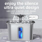 Veken Innovation Award Winner Stainless Steel Cat Water Fountain, 108oz/3.2L Automatic Pet Fountain Dog Water Dispenser with 3 Replacement Filters & Silicone Mat, Gifts for Cats, Dogs (Silver)