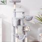 Hey-brother Cat Tree with Large Hammock, Multi-Level Cat Tower for Indoor Cats, Cat Condo with Sisal-Covered Scratching Posts and Top Perch, Light Gray MPJ050W