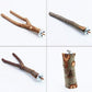 BILLIOTEAM 4 Pack Natural Wood Bird Perch Parrot Stand Branches Fork Toys,Pet Bird Cage Wooden Hanging Perch Platform Hammock Swing Toy for Small Parakeets,Budgies,Cockatiels,Conures,Finches