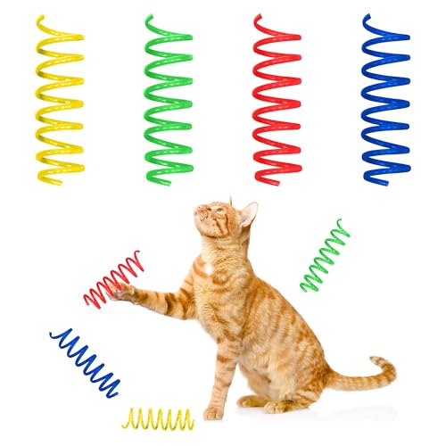 SPOT Colorful Springs Cat Toys – 3" Bouncy Coils for Indoor Cats & Kittens to Swat, Chase & Bite, Safe Lightweight Plastic, Interactive Enrichment Toys, 10-Pack Multi-Color
