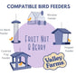 Valley Farms Fruit Nut & Berry (4 LB) Wild Bird Food Outside Feeders, Bird Seed with Dried Fruit, Peanuts, Sunflower, and Safflower, High Energy Mix for Healthy Birds!