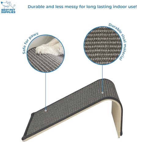 Best Pet Supplies Catify Cat Scratcher, Fun Interactive Scratchers, Posts, Poles, Claw Safe, Furniture Saver Indoor Play Support Natural Cat Behaviors Heavy Duty - Ramp (Gray)