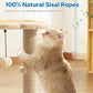 Made4Pets Cat Scratching Post, Cat Self Groomer for Indoor Cats, Cloud Soft Perch for Rest, 17.5" Tall Natural Sisal Scratcher Cat Grooming Interactive Ball Track Toys for Small Cats Kittens