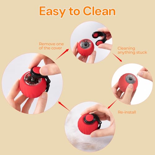 Geamen Interactive Cat Toys with Bird Sounds & 3 Speed Modes, Rechargeable Automatic Moving Cat Toy with 3 Tails, Fast Charging Smart Rolling Ball