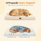 Orthopedic Dog Bed for Large Dog, Waterproof Pet Bed,Non-Slip Bottom and Egg-Crate Foam with Removable Washable Cover Crate Bed,Cream,36"x27"x3"