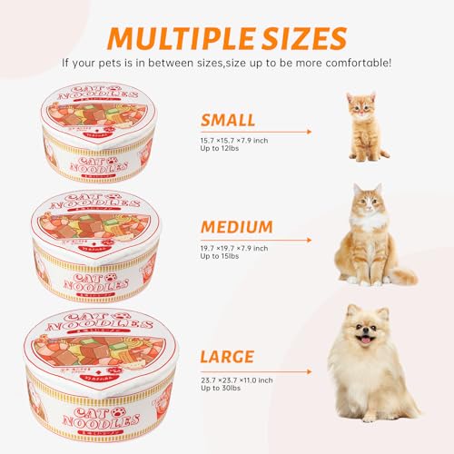寵幸 Ramen Noodle Dog & Cat Bed,Keep Warm and Super Soft Creative Pet Nest for Indoor Cats,Removable Washable Cushion for Small Medium Large Dogs and Cats