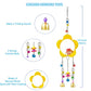 Longer Chain Chicken Toys for Coop Accessories 7PCS, Chicken Swing Ladder Perch roosts, Chicken Xylophone Mirror with Bells Vegetable Fruits Hanging Chicken Feeder for hens Bird Parrot