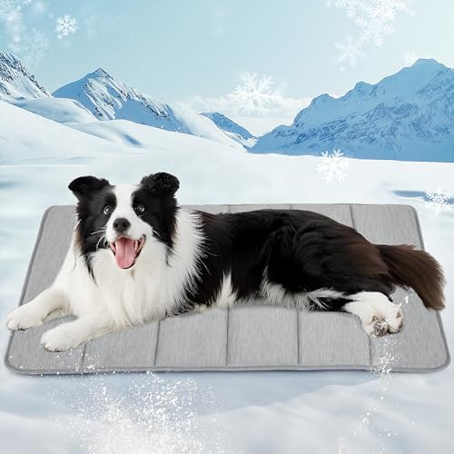 Dog Cooling Mat for Large Dogs – 35"x23" Orthopedic Memory Foam Pad for Summer, Hot Weather & Joint Relief | Washable, Non-Slip Crate Mat for Senior