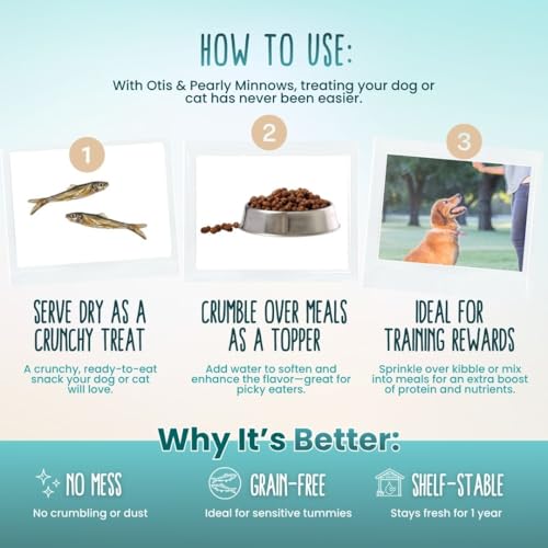 Otis & Pearly Freeze Dried Minnows Dog Treats, 2oz - Single Ingredient Dog Treat, Made in USA - Healthy Protein for Small, Medium, Large Breeds