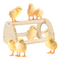 Pine Chicken Perch with Mirror, Strong Chick Jungle Gym Roosting Bar, Chicken Toys for Coop and Brooder, Training Perch Toys for Large Bird, Parrot, Macaw, Hens (Small)