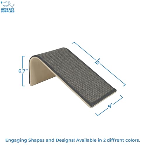 Best Pet Supplies Catify Cat Scratcher, Fun Interactive Scratchers, Posts, Poles, Claw Safe, Furniture Saver Indoor Play Support Natural Cat Behaviors Heavy Duty - Ramp (Gray)