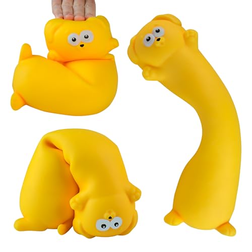 ORB Easy Sqweezy Pets Giant Stretchy Dog - Stretches Up to 5 Feet Long - Huge Jumbo Sized Yellow Squishy Toy Puppy, Stretch and Squeeze for Stress
