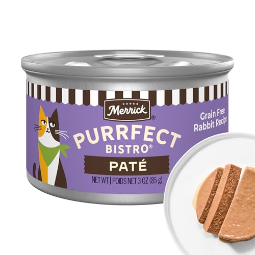 Merrick Purrfect Bistro Grain Free Wet Cat Food Rabbit Recipe Pate - (Pack of 24) 3 oz. Cans