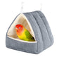 Medium Winter Warm Bird House and Bird Bed for Cage with Soft Plush Hanging Hammock & Hut Tent, Hideaway Sleeping Nest for Budgies, Parakeets, Cockatiels (Grey, M)
