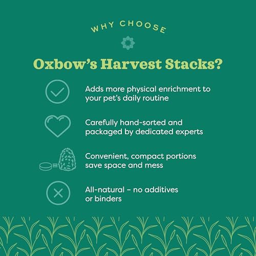 Oxbow Harvest Stacks, Western Timothy Hay with Chamomile, Guinea Pig Hay, Small Pet Bunny Supplies, Western Timothy for Rabbits, Guinea Pigs, Chinchillas, Hamsters & Gerbils, 35 oz.