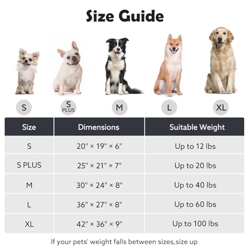 JOEJOY Dog Bed Medium Size Dog, Removable Washable Cover Orthopedic Soft Faux Rabbit Fur Pet Bed, Cute Calming Puppy Bed with Non Skid Bottom
