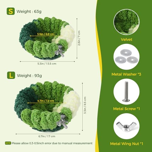 Bird Nest for Cage,Plush Hanging Bird Bed for Parakeet,Breeding Bird House for Conure,Budgie,Cockatiel,Lovebird,Canary,Finch,Hamster,Small Pets,Warm Nest (Green, S)