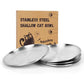 4-Pack Stainless Steel Cat Food Bowls, Shallow Whisker-Friendly Non-Slip Silicone Base Metal Dishes, Easy to Clean Indoor Feeding Flat Plates for Cat, Kitten, Small Dog (6.7")