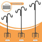76" Double Hooks Heavy Duty Adjustable Bird Feeder Pole with Sturdy 5-Prong Base, Height Adjustable Shepherds Hook for Hanging Feeders, Plants, Solar Lanterns & Wind Chimes (2026 Upgrade)