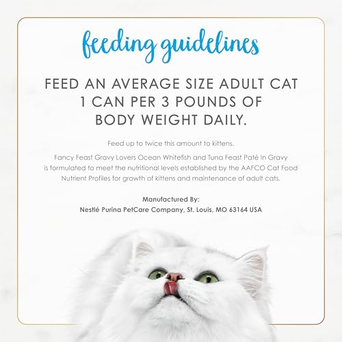 Purina Fancy Feast Gravy Lovers Ocean Whitefish and Tuna Feast Pate in Wet Cat Food Gravy - (Pack of 24) 3 oz. Cans