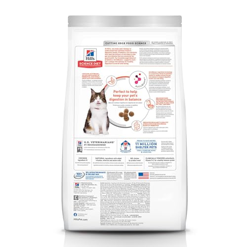 Hill's Science Diet Perfect Digestion, Adult 1-6, Digestive Support, Dry Cat Food, Chicken, Brown Rice, & Whole Oats, 13 lb Bag