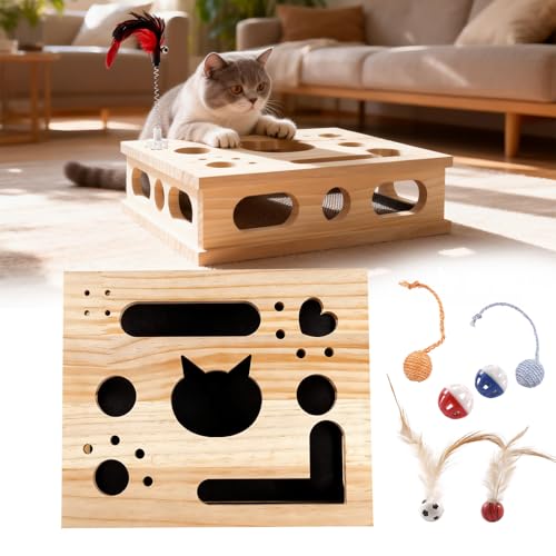 2026 New Model Cat Nail File Enrichment Box Cat Nail File Box with Sandpaper Stress-Free Alternative to Trimming Nails, Cat Toys Interactive for Indoor Cats Nail Scratcher