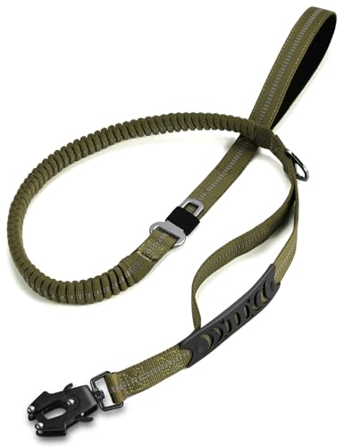 TINMARDA Heavy Duty Dog Leash with 2 Padded Handles & Advanced Easy Metal Clip, 4-6FT Shock Absorbing No Pull Dog Leashes for Medium Large Dogs that