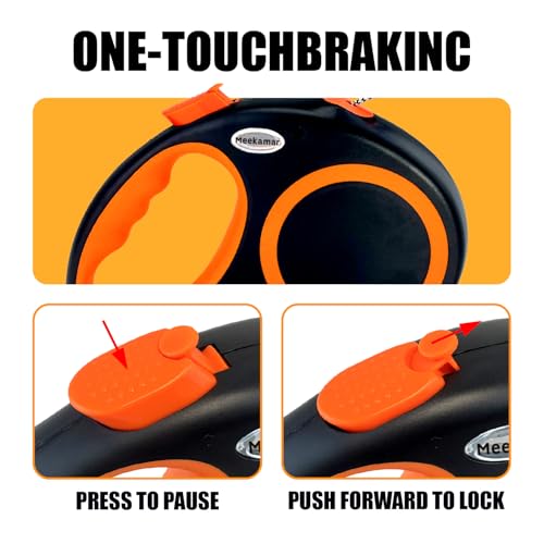Retractable Dog Leash Automatic Telescopic Tractor Dog Tape, 30 FT Dog Walking Leash for Medium Large Dogs up to 77 lbs with Non-Slip Handle,Night