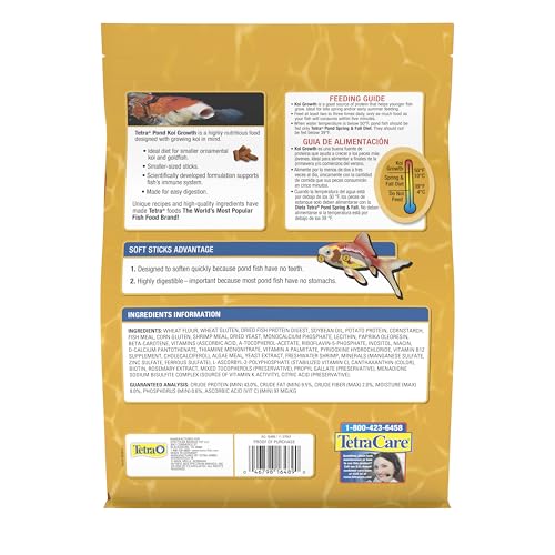 TetraPond Koi Growth 4.85 Pounds, Soft Sticks, Pond Fish Food