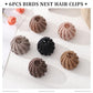 6Pcs Bird Nest Magic Hair Clips Hair Nest for Bun Strong Ponytail Holders Hair Accessories for Women Girls (Neutral, Small)
