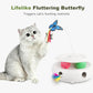 Cat Toys for Indoor Cats, 3-in-1 Interactive Cat Toy Automatic Kitten Toys with Fluttering Butterfly, Ambush Feather and Track Balls, Smart Sensor