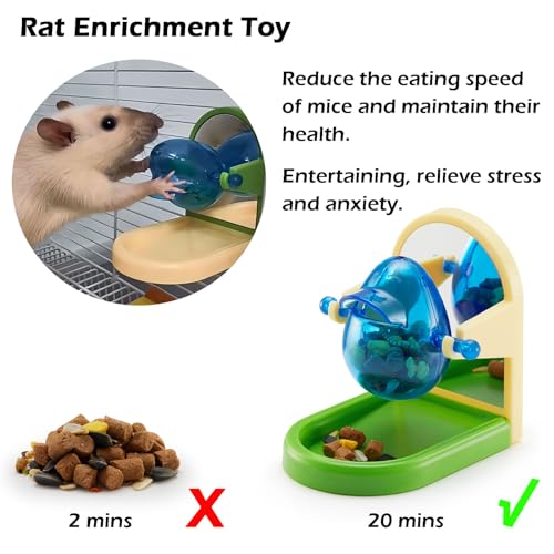 Rat Enrichment Toys, Interactive Foraging Toys For Rats, Intelligence Growth Rat Enrichment Puzzle Games, Treat Dispensing Slow Feeder for Rats Cage Toy, Bird Foraging Toy for Parakeet Conure (1Pcs)