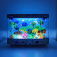 Fake Fish Tank Lamp - Moving Aquarium Night Light with Virtual Ocean Effect, 80s Retro Design for Adult Relaxation, Artificial Aquarium Decorative Lamp for Kids' Room and Cat Owners(US Plug)