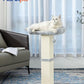 Karolpar 32" Cat Scratching Post for Indoor Cats, Sisal Cat Scratcher with Plush Perch, Large Scratch Post with Bed, Removable Cover, Sisal Fabric,Light Grey