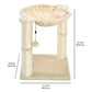 Basics Cat Condo Tower with Hammock Bed and Scratching Post,Easy to Assemble,Plush Hammock,Interactive Hanging Ball,Durable Sisal Scratch Posts for Indoor Cats, 15.8 x 15.8 x 19.7 Inches, Beige