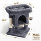 Yaheetech 23.5in Cat Tree – Sturdy & Stable, Space-Saving 3-Level Cat Tower with Plush Perch, Condo, Sisal Scratching Posts & Dangling Ball, Perfect for Apartments, Dark Gray