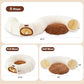 Cat Tunnel Bed for Indoor Cats, Cute Cat Donut Toy Tunnel for Small Large Cats, Peekaboo Pet Cave Play Tunnel Toys for Kitten/Rabbit,Beige