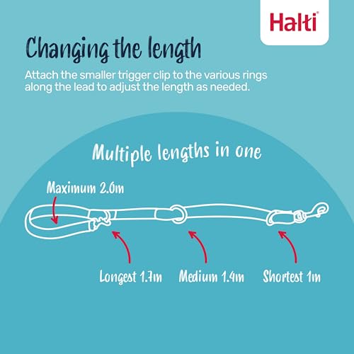 Halti Training Leash - Multifunctional Double-Ended Dog Leash, Ideal for Anti-Pulling Dog Training. Lightweight, Soft & Durable. Suitable for Medium