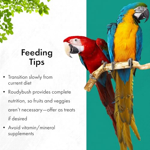 RoudyBush California Blend Pellets for Birds - Scientifically Formulated Bird Feed - Bird Food Pellets w/Dried Fruits, Vegetables & More - Nutritious & Healthy Feed for Birds (Mini, 44oz)